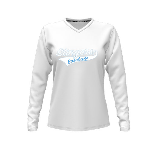 [FTLVCFWH-FYXS-LOGO2] Decker Comfort T-Shirt (Female Youth XS, White, V Neck, Logo 2, Long Sleeve)