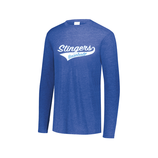 [3075.U55.XS-LOGO2] Decker Men's Tri-Blend T-Shirt - Long Sleeve (Adult XS, Royal, Logo 2)