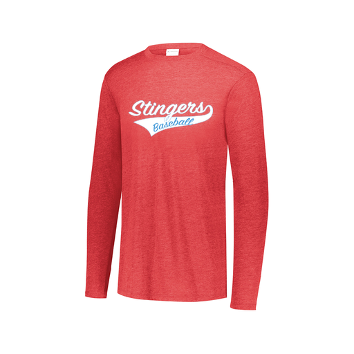 [FTLCUBRD-AXS-LOGO2] Decker Men's Tri-Blend T-Shirt - Long Sleeve (Adult XS, Red, Logo 2)